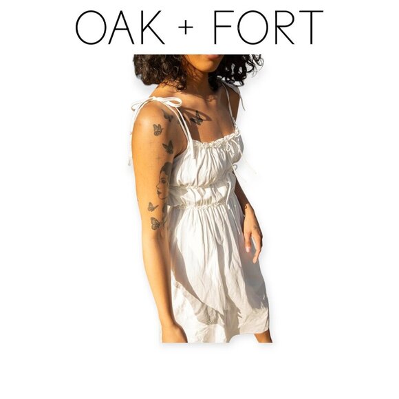 Ivory Midi Dress Bow Detail by OAK + Fort M - Picture 12 of 12